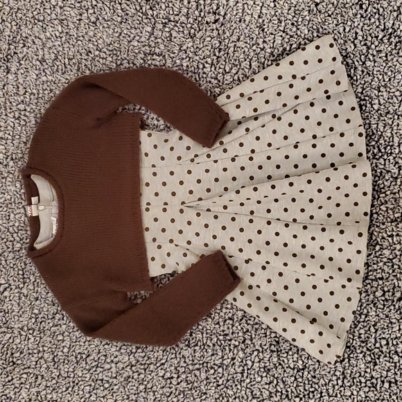 iDo Gray Brown Dress With Broen Sweater Set Girls Size 6 - Picture 1 of 5